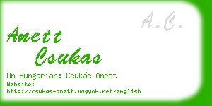 anett csukas business card